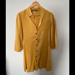 Mustard Yellow Button Dress